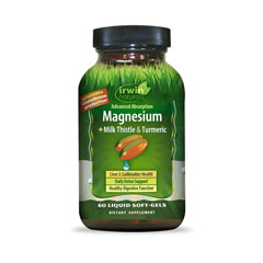 }OlVE { }AAU~^[bN 60 Magnesium + Milk Thistle & Turmeric@Irwin Naturals A[EBi`