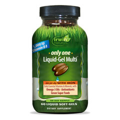 I[ LbhWF}`r^~~liSܗLj 60 Only One Liquid-Gel Multi w/ Iron@Irwin Naturals A[EBi`