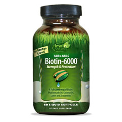 rI`ir^~gj 6000mcg 60 Biotin 6000 Strength & Protection@Irwin Naturals A[EBi`