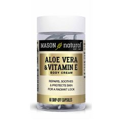 AGx & r^~ E {fB N[ (XjbvIt Lbv)@60 Aloe Vera & Vitamin E Body Cream Snip-Off Caps Mason VitaminsiC\r^~Yj