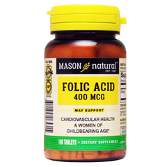 �t�_ 400mcg Folic Acid 400mcg 100�� Mason Vitamins ���C�\���r�^�~���Y
