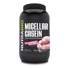 ~ZJ[Ci̊ɂ₩ȃveCjXgx[ACXN[ 907g      Micellar Casein - 2 Pounds (Strawberry Ice Cream)  j[goCI (Nutrabio)