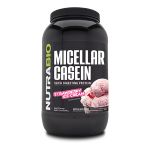 ミセルカゼイン（消化の緩やかなプロテイン）※ストロベリーアイスクリーム 907g      Micellar Casein - 2 Pounds (Strawberry Ice Cream)  ニュートラバイオ (Nutrabio)